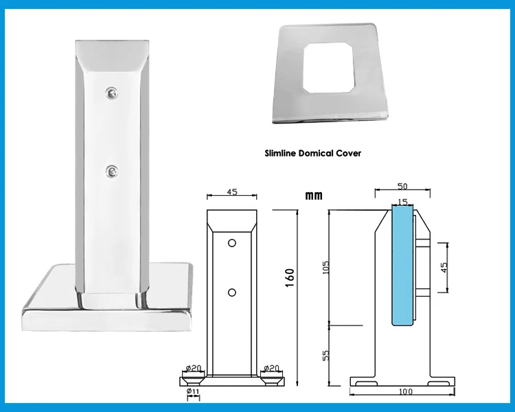 Torneiras para Frameless Braçadeira de Vidro Pces Espelho Polonês Duplex 2205 ss Quadrado Vidro Piscina Cerca Balaustrada 4 1 4 pces espelho polonês duplex 2205 ss