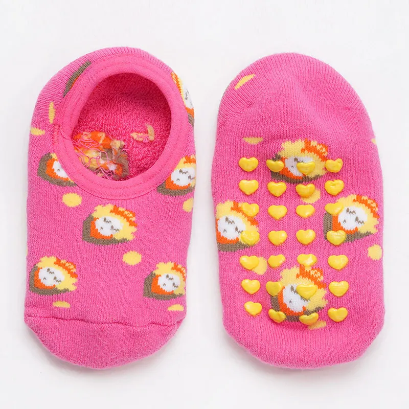 Серия детских носков с милым тигром для малышей, Короткие хлопковые детские носки с героями мультфильмов нескользящие носки-тапочки для малышей Детские вещи - Цвет: color9