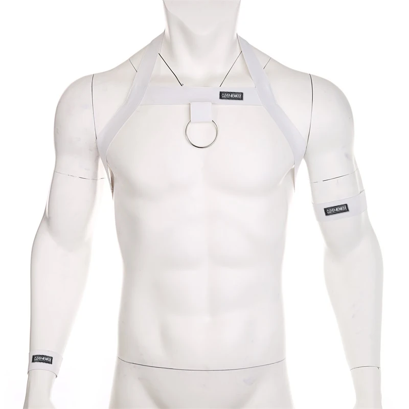 CLEVER-MENMODE Elastic Harness Men Band Sexy Bondage Shoulder Straps Chest Halter Belt With Metal O-rings Hollow Muscle Costume Club Party Wear -Zentai shop online H1afbc4a3531942e795b8048b9ae1a3ceZ.jpg