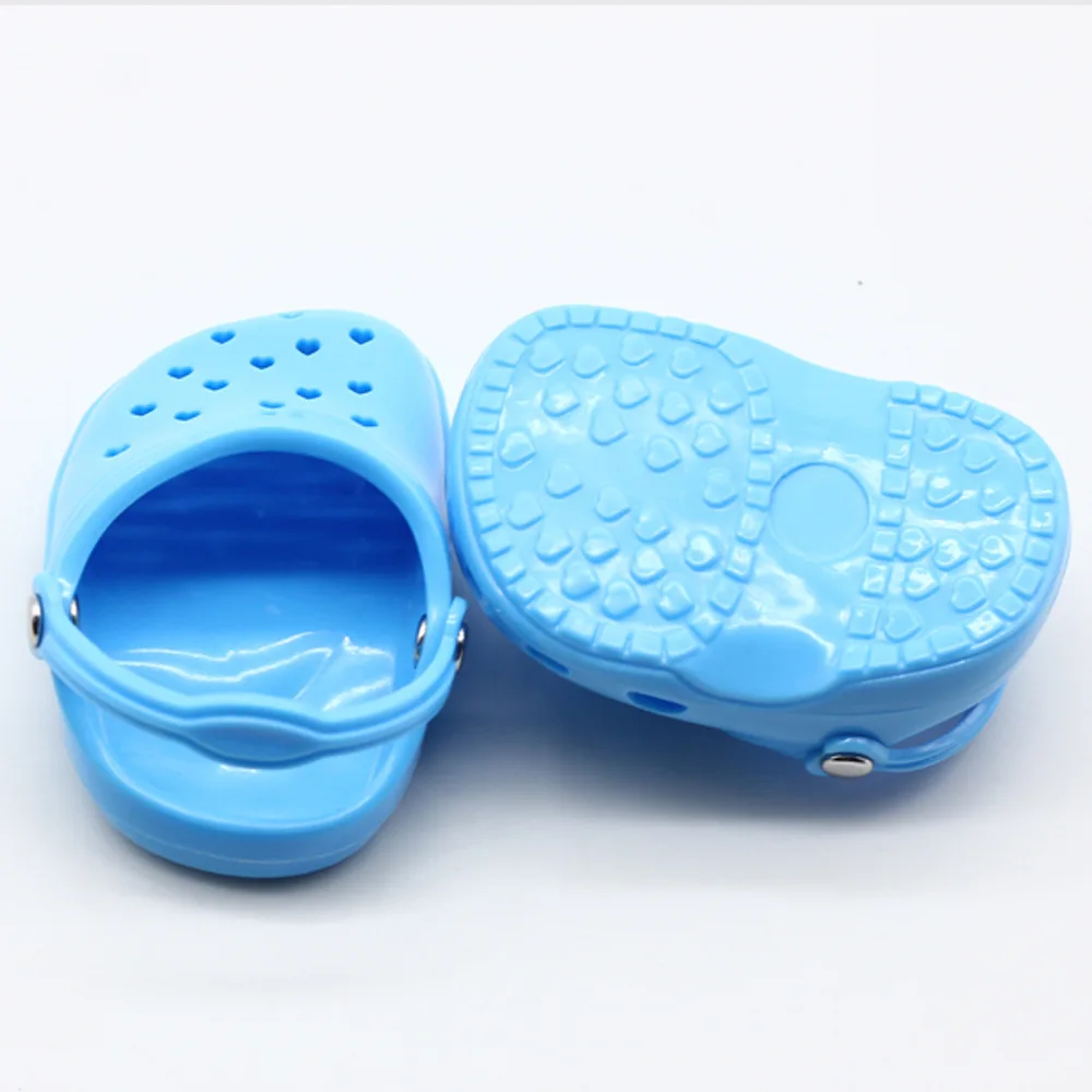 43 cm Doll's Sandals Doll Clothes Hole Beach Shoes 4 Colors Fit 18 Inch American Baby New Born Doll Accessories Gift for Girl
