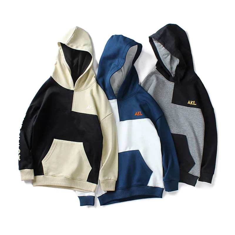 

Kids clothes guard clothes coat boy girl autumn winter thick warm hooded contrast hit color jacket in big Child quality clothing