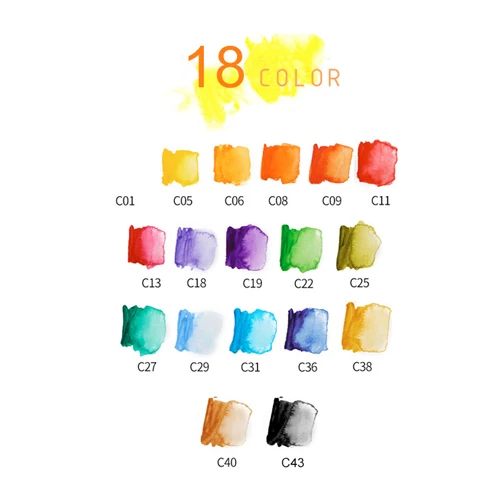 Профессиональные акварельные краски 18 24 33 42 цвета, одноцветные акварельные дорожные наборы для художника, товары для рукоделия, портативные наборы для рисования - Цвет: 18 Colors