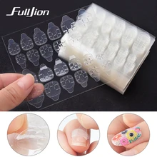 Fulljion 5 листов, двухсторонняя наклейка для поддельных ногтей, клейкая лента, прозрачная желе, водонепроницаемая наклейка s для ногтей, инструменты для наращивания