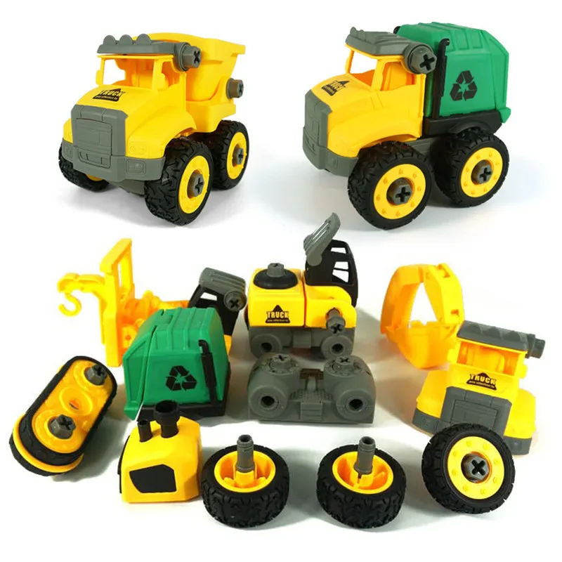 9 kinds DIY Assemble Engineering Vehicle Educational Toys For Boys Nut Screw 3D Model Building Kits | Игрушки и хобби