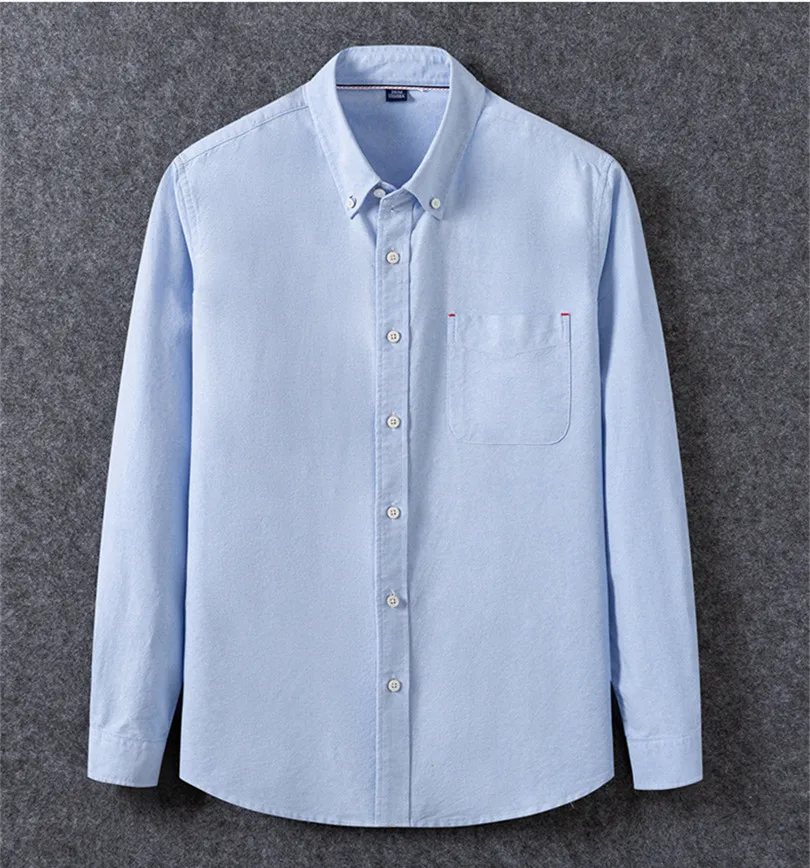 High Quality 100% Cotton Men Oxford Shirt Casual Striped Or Plaid Long-Sleeved Shirts Button Collar Design Regular Fit 4XL 3XL best short sleeve button down shirts