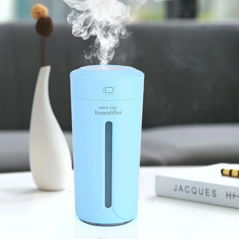 

USB Aroma Diffuser 230ml Ultrasonic Air Humidifier Essential Oil Diffuser for Homes Office with 7 Color LED Light Car Humidifier