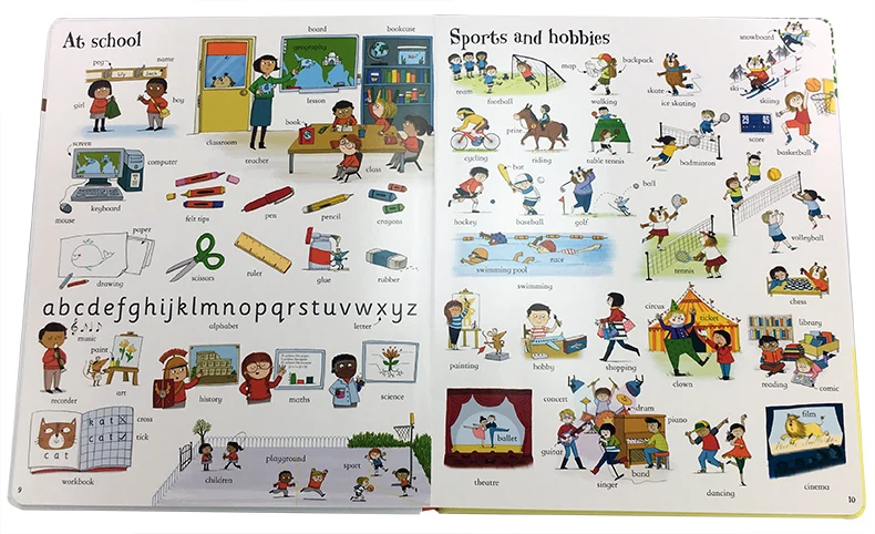 Usborne Большая книга английского языка Изучение слов знаменитая картина Borad для