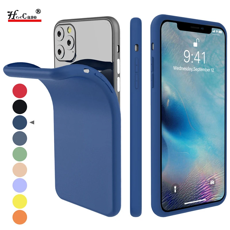 

For iPhone 11 11 Pro Max XI 2019 Case Silicone Original Candy Color Built-in Velvet Slim Matte Soft TPU Cover For iPhone 11 Case