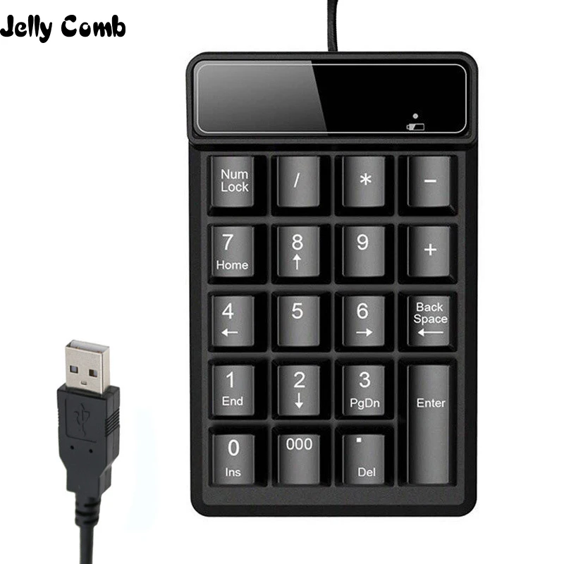 Желеобразная расческа Проводная Мини USB цифровая клавиатура с цифрами 19 клавиш