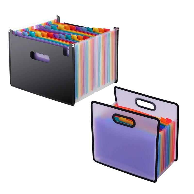 12/24 Pockets File Folder Organizer Expanding Filing Cabinet Accordion A4 J2T1 