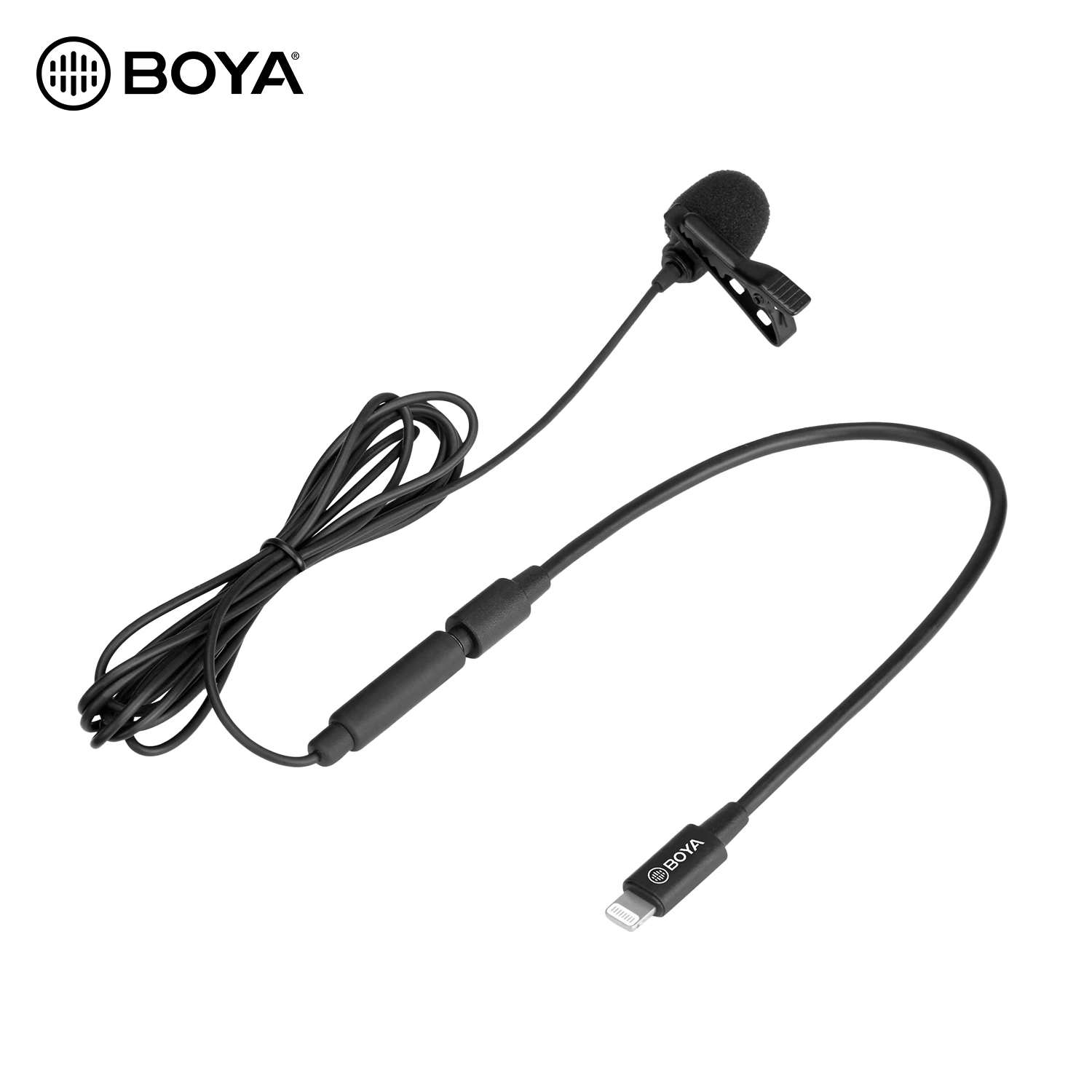 Петличный микрофон BOYA Cardioid с отворотами, съемный микрофон с одной головкой, со смартфонами iOS, микрофон с кабелем TRS 3,5 мм