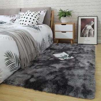 

ins Nordic gray living room coffee table carpet bedroom bedside floor mat tie-dye plush gradient rug children crawling carpet
