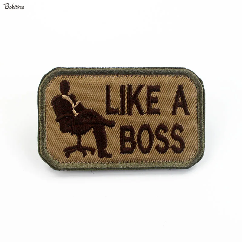 Like a Boss Patches with Hook Loop Creative Badges Embroidered Armband For Backpack Stickers Clothing Decoration | Дом и сад