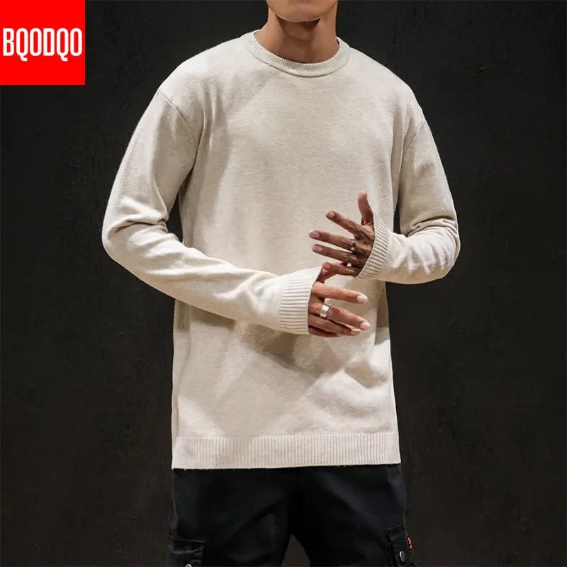  Fleece Jumper Sweaters Men PLUS SIZE Fashion Warm Autumn Winter Japanese Army Sweater Black Knitted
