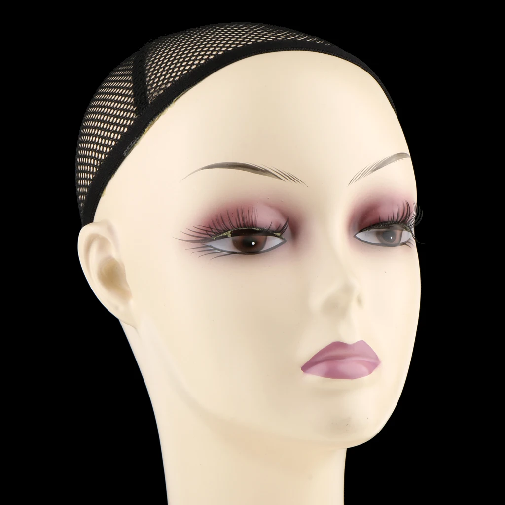 18`` Tall Female Fleshtone Head with Net Cap, Realistic Make-Up & False Eyelashes, Wigs Sunglsses Hat Display Stand