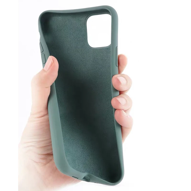 Ультра-тонкий жидкостный Мягкий силиконовый чехол для iPhone 11 Pro Max 8 Plus из микрофибры ударопрочный задний гелевый резиновый чехол для iPhone 11