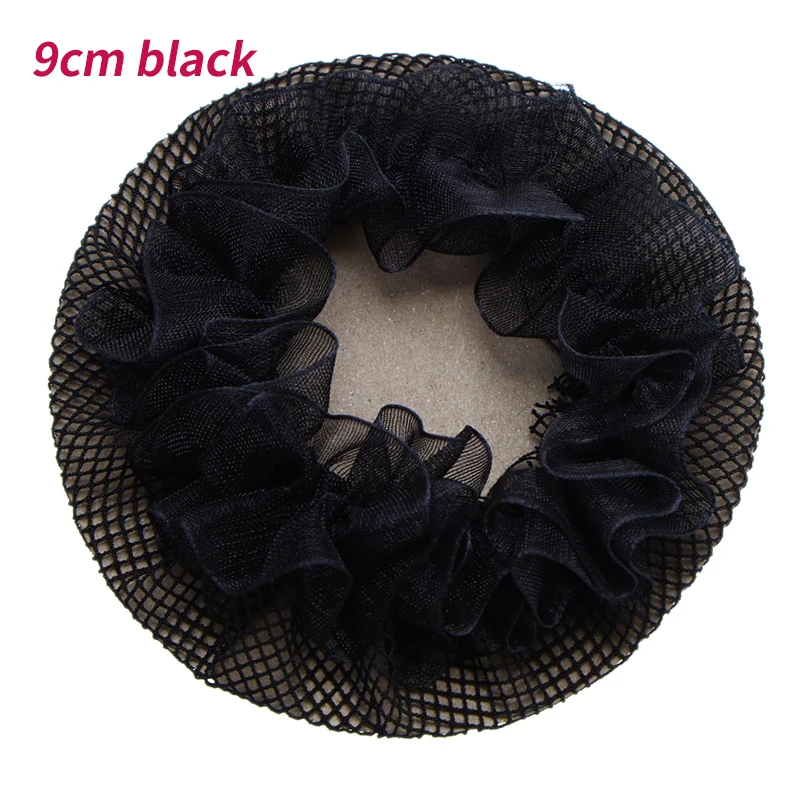 9cm Black 1 шт. 7/9 см, кружевная сетка для волос, головной убор, Невидимая сетка для волос, балетная танцевальная сетка, карманные волосы для детей, аксессуары для волос для девочек - Цвет: 9cm Black