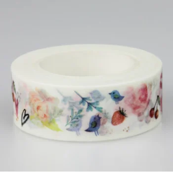 

Bird fruit adhesive washi tape(1piece)