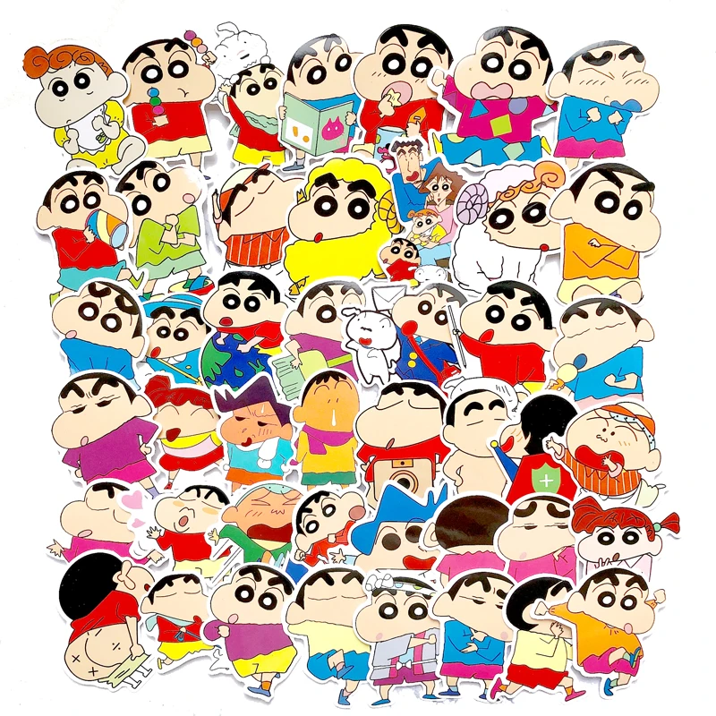 50 шт./упак. Crayou Син-тян»; Стикеры героев мультфильмов Стикеры для ноутбука холодильник катания на мотоцикле чемодан игрушки наклейка для малыша
