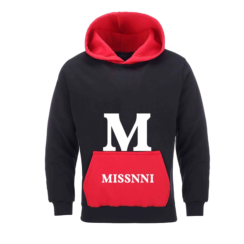 

2020 New Color Matching Design Hoodie Listed Men and Women Sweatshirts M Logo Printed Letters Hip-hop Street Casual Style