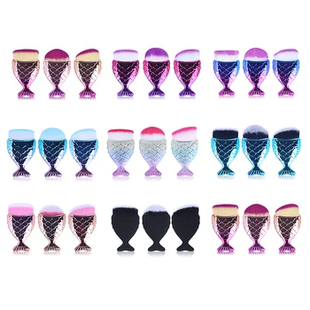 

1 pcs Cosmetic Fish Tools Kit Powder Face Make Up Brushes Professional Blush brush Tail Mermaid Holder Shape Makeup Foundation