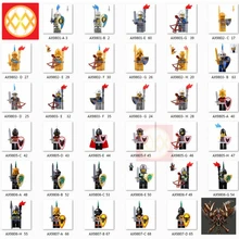 AX средневековый замок царства Рыцари Синий Лев Золотой Летучая мышь черный дракон Корова Король строительные блоки игрушки для детей