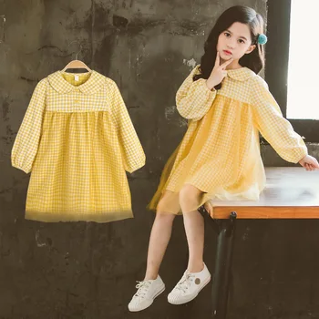 

Girls Dresses Spring Autumn Casual Mesh Plaid Dress for Girls Princess Dress Kids Party Dress Children Clothes 4 6 8 10 12 Years