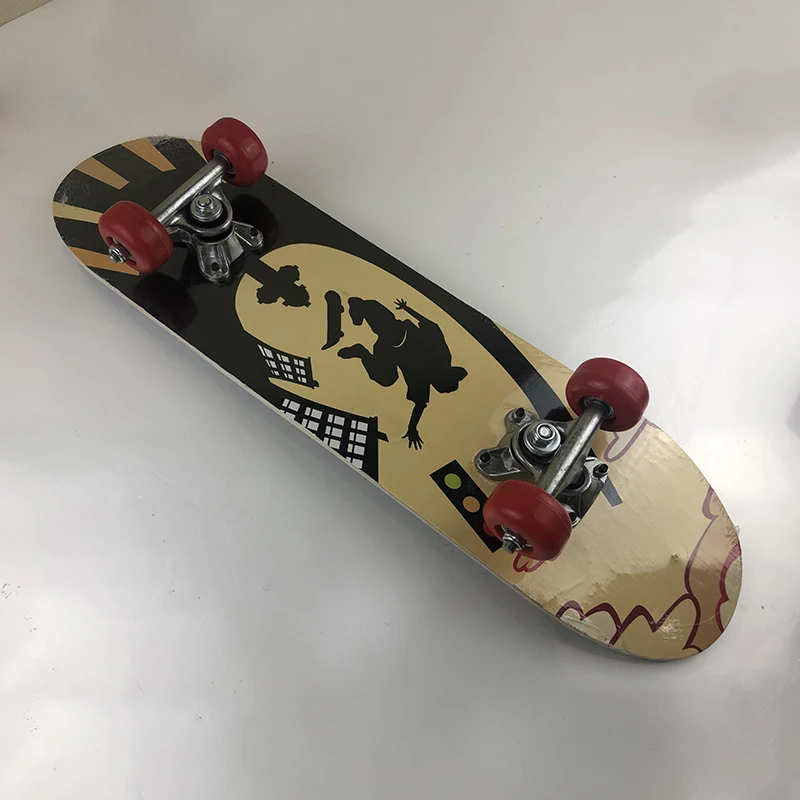 23.6 Inch Maple Longboard Double Rocker Skateboard Four Wheel Scooter