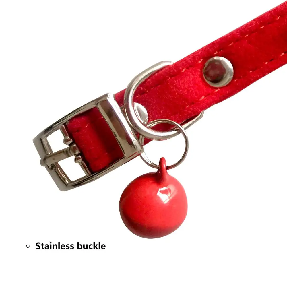 Cat Collar With Safety Buckle Soft Velvet Cat Collar Crystal Jeweled With Bell Fashion Necklace For Kitten Kitty