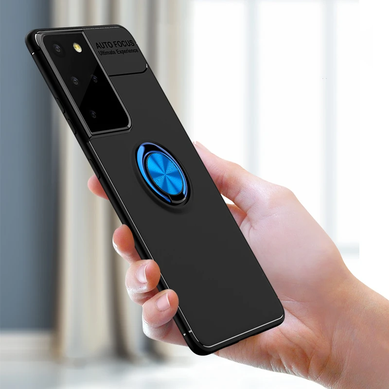 Miekki Silikonowy Ody Na Wstrzasy Futeral Do Samsung Galaxy S21 Ultra S21 Plus Futeral Na Telefon Metalowy Palec Serdeczny Z Powrotem Na Telefon Phone Case Covers Aliexpress