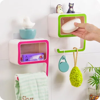 

Bathroom Shelf Number 9 Plastic Soap Box Multifunctional Toilet Magic Seamless Stick Suction Wall Soap Box