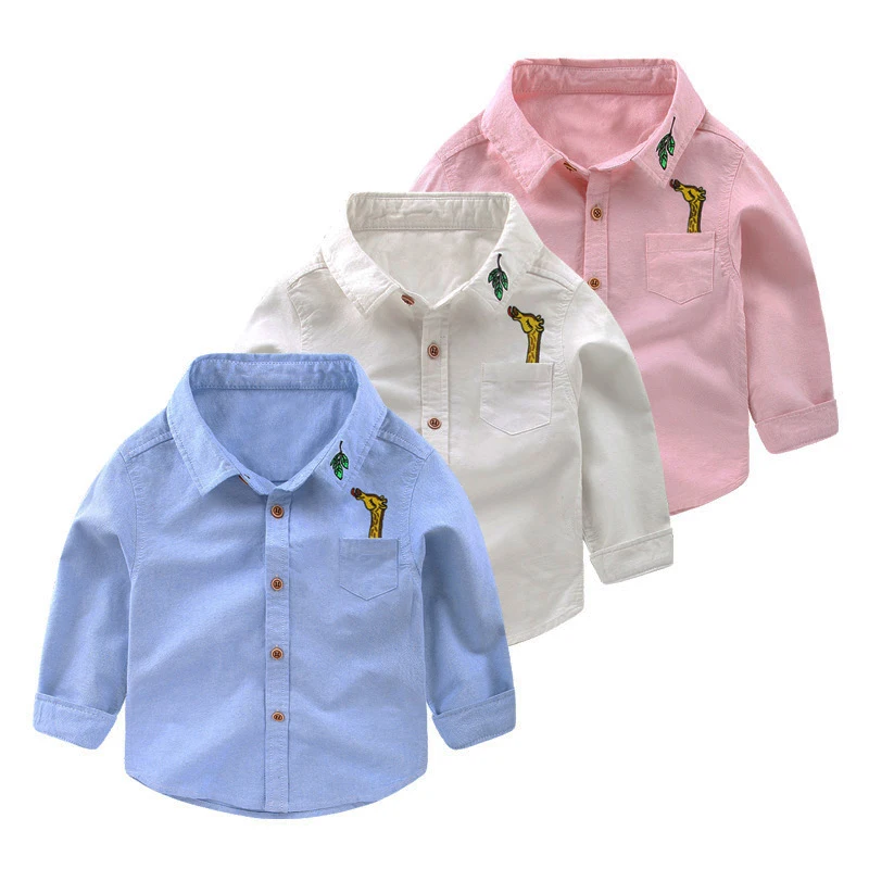 Spring Summer Boys Shirts Cartoon Print Kids Shirt Girls Cotton Soft Baby Boy For Children Clothes 90-150cm | Мать - Цена: 