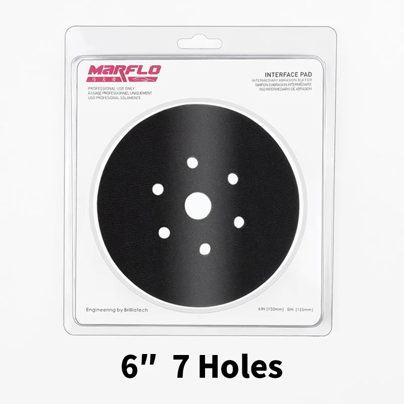 6inch 7 dust holes Marflo " 6" Полировочная губка интерфейс колодки для опорной пластины и колодки помещены Двойного Действия Полировщик да полировальная машина - Цвет: 6inch 7 dust holes