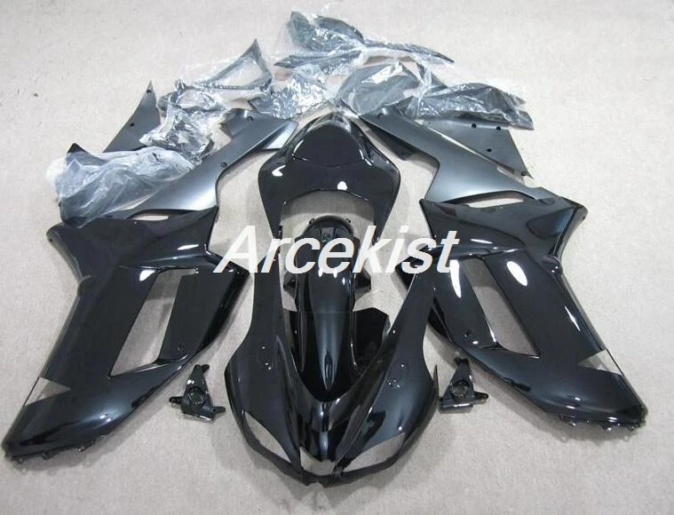 Высокое качество ABS Обтекатели комплект подходит для kawasaki Ninja ZX6R 636 2007 2008 07 08 6R bodyкузов на заказ бесплатно черный