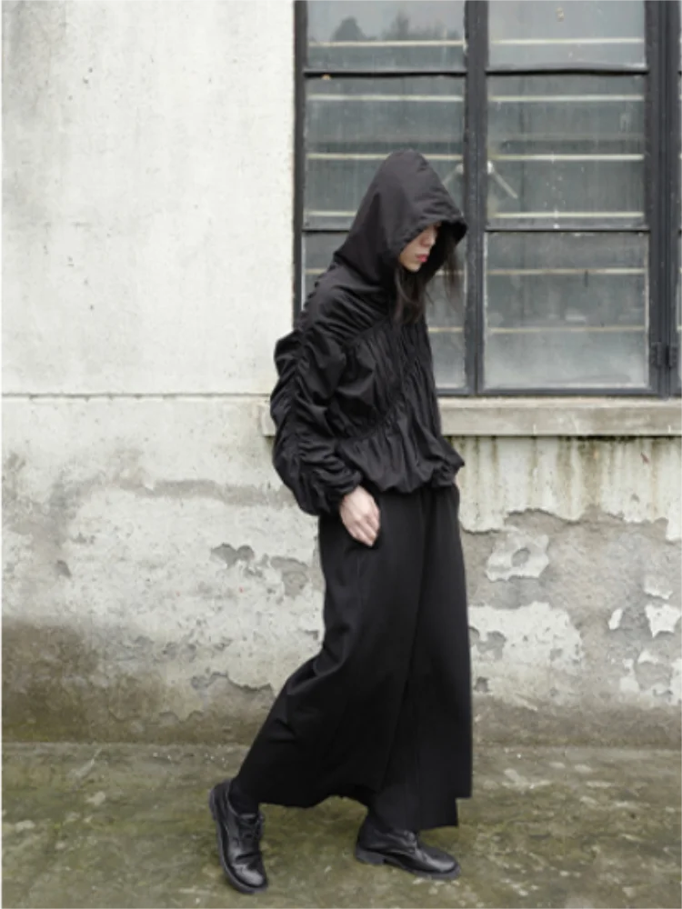Ladies Pant Skirt Casual Pants Wide Leg Pants Spring And Autumn New Dark Super Loose Irregular Broken Design Fashion Pants