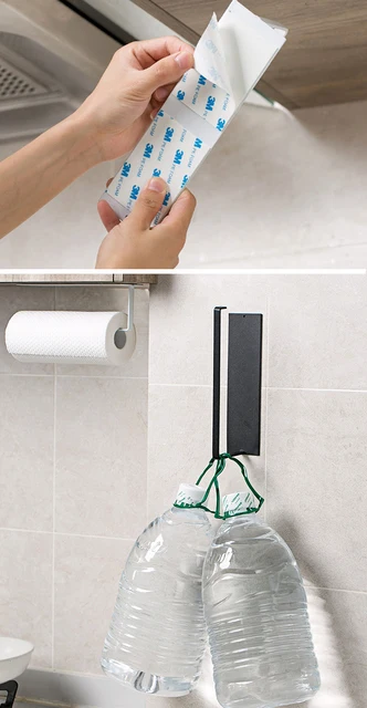 Portapapeles - Portapapeles Debajo Del Gabinete Para La Cocina, Soporte  Adhesivo Para Rollo De Papel Toalla Para Toallas De Baño, Porta Rollo De  Toallas De Papel Montado En La Pared En Negro