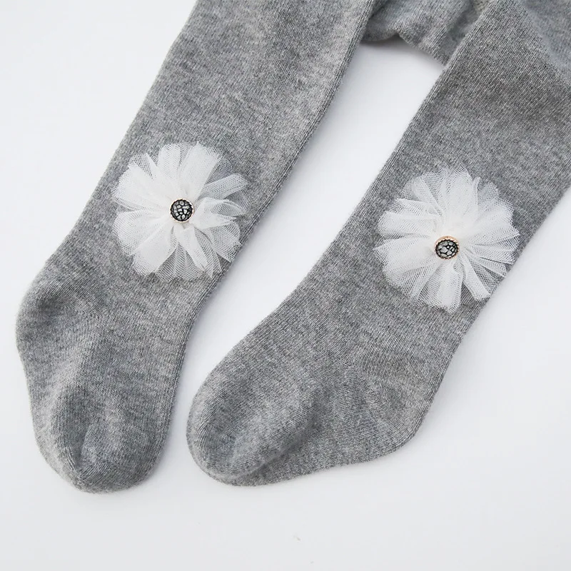 New Style Autumn And Winter Panty-hose for Kids Girls Baby Socks Combed Cotton Cute Flower Children Dance Panty-hose