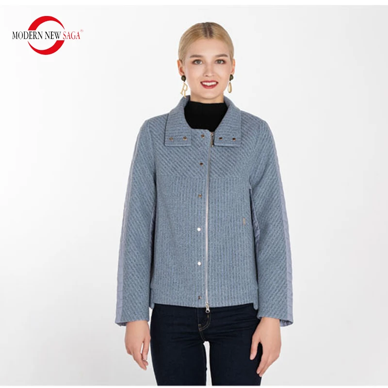 

MODERN NEW SAGA 2019 Spring & Autumn Women Jacket Short Cotton Padded Parkas Female Turn-down Collar Coat Female Ladies Jacket