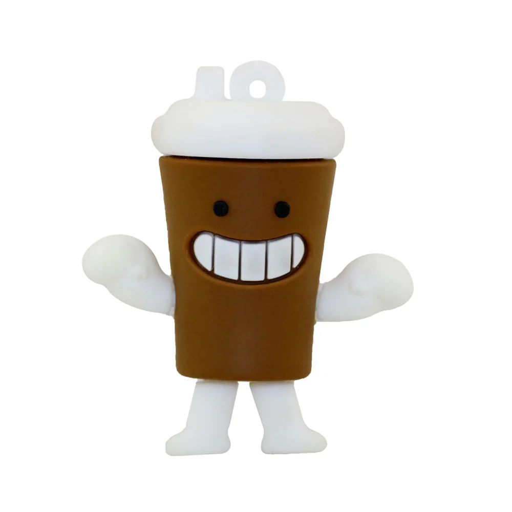 Мультфильм бутылка кофе кружка Usb флэш-накопитель 4 ГБ 8 ГБ 16 ГБ 32 ГБ 64 ГБ улыбка чашка карта памяти, Флеш накопитель прекрасный подарок Pendrive - Цвет: Brown