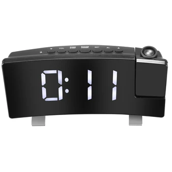 

Projection Alarm Clock, 7 Inch Dimmable LED Curved Sn Digital Clock, FM Radio Alarm Clock, Adjustable Ceiling Sleep Timer fo