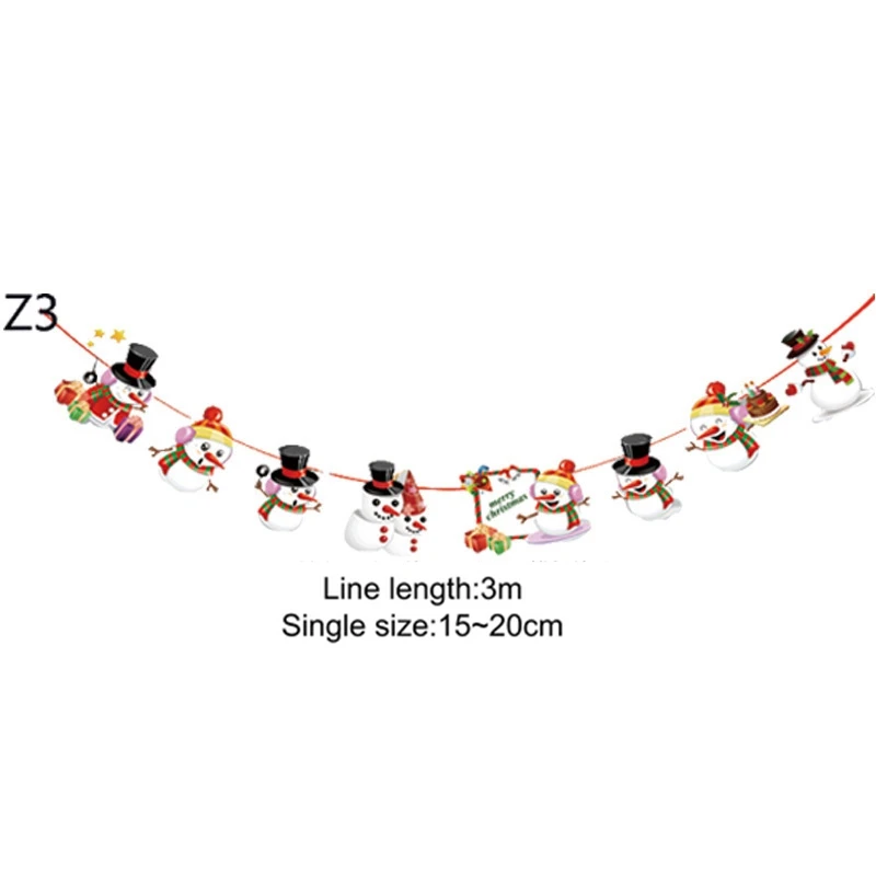 Рождественская елка, украшение для дома, Рождественская гирлянда, украшения на год, подарок Санта Клауса, Рождественский снеговик - Цвет: 03