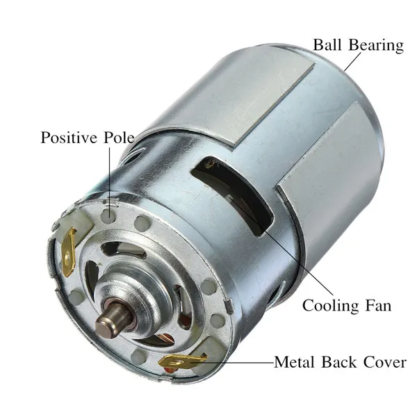 

10000RPM High-power 775 DC 12V-36V 0.32A 60W Large torque Motor Ball Bearing Tools Low Noise 5 Groups Winding Cooling Fan Design