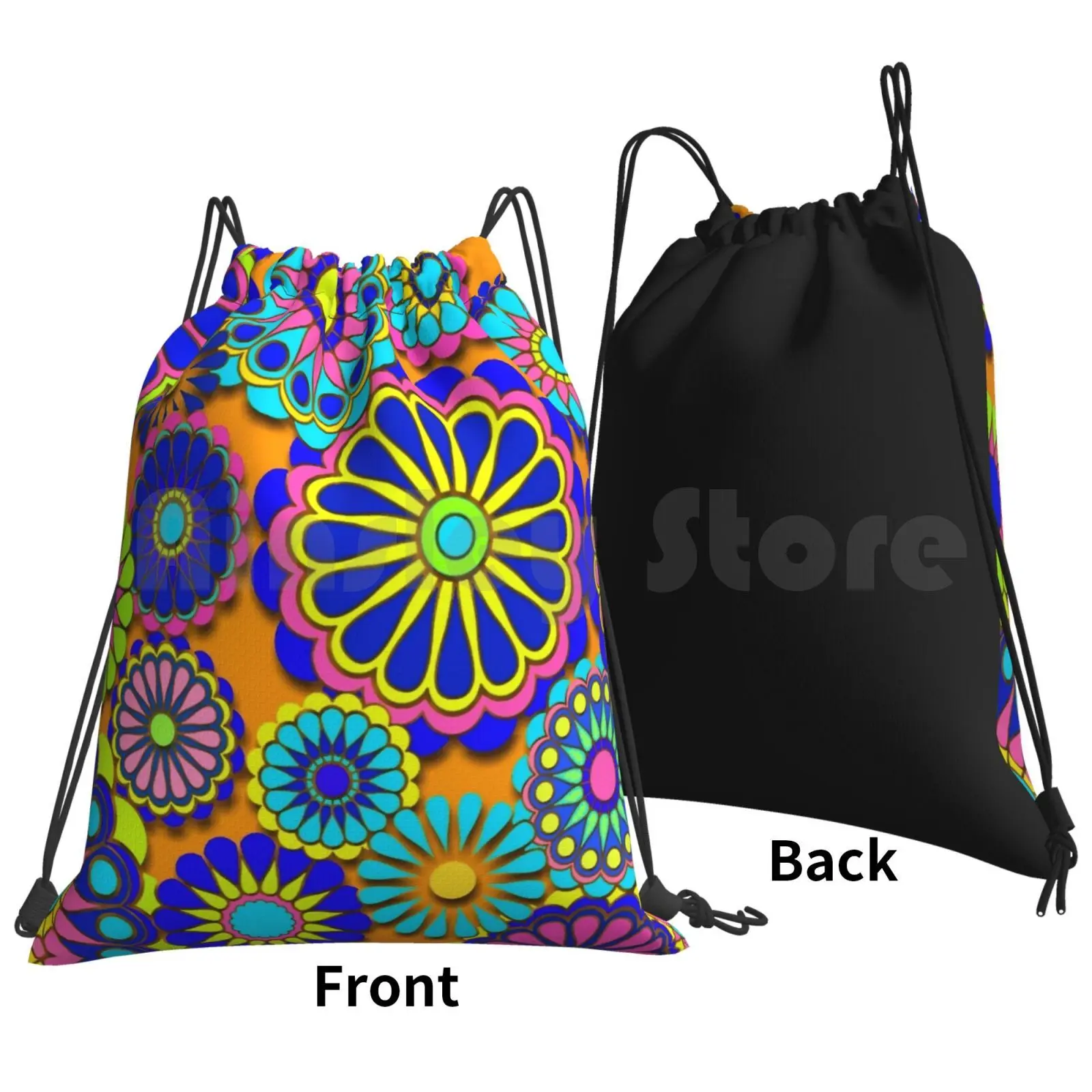 Flower Power Retro Duffel Bag