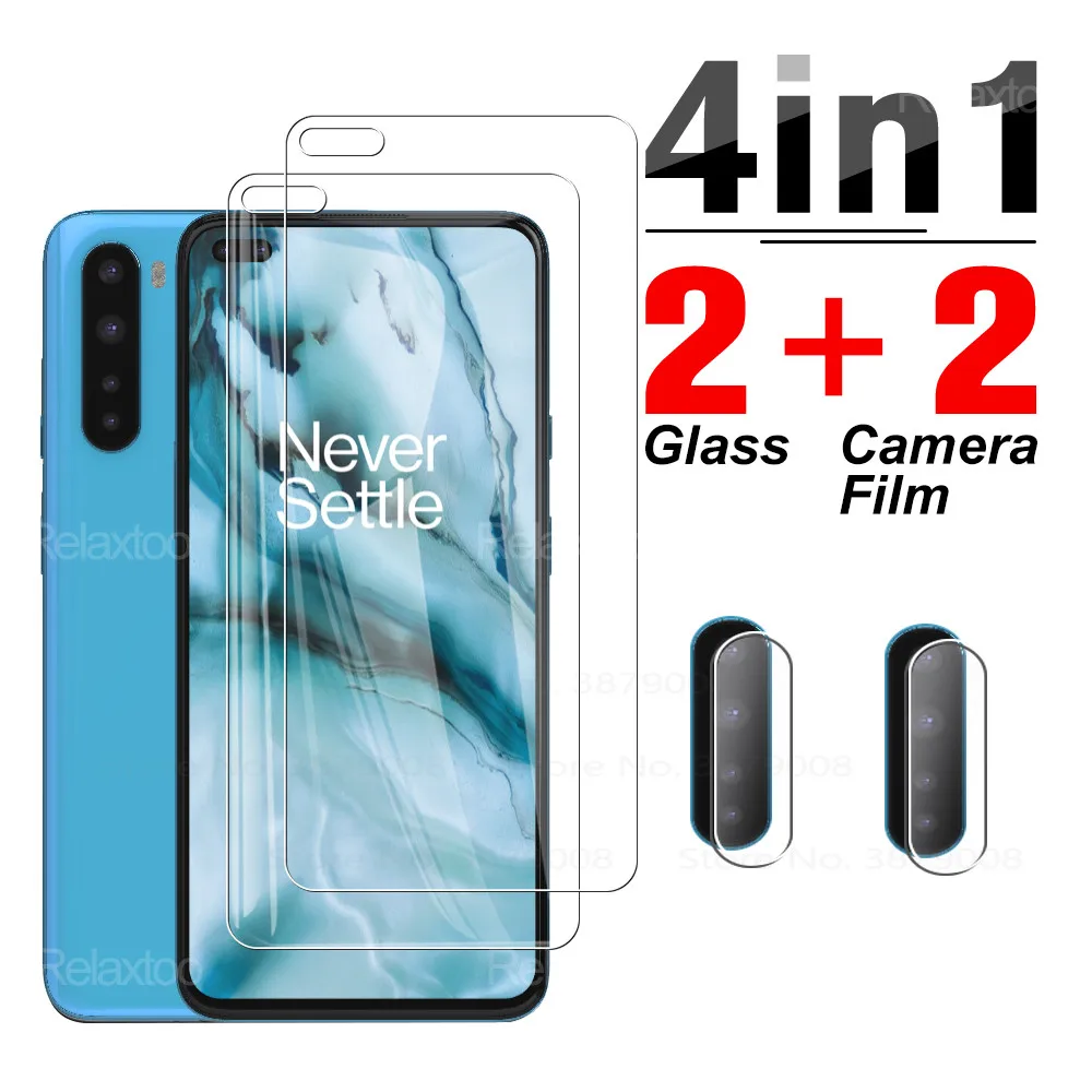 4 in 1 Tempered Glass For OnePlus Nord Screen Protector Full Cover