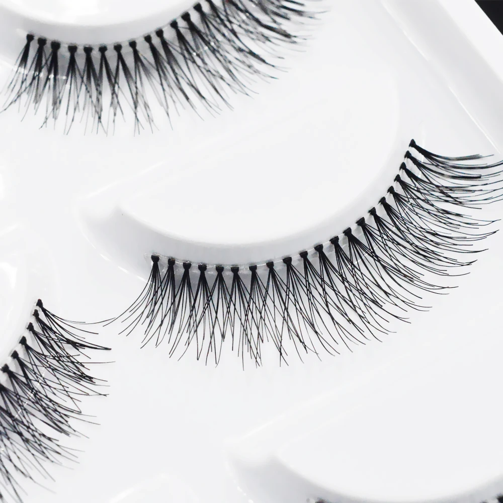 

5 Pairs Natural Black Long Sparse Cross False Eyelashes Fake Eye Lashes Extensions Makeup Tools
