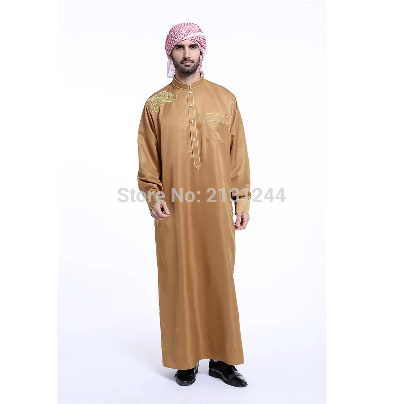 Fashion Muslim Clothing Men Robes Long Sleeve Embroidery Pattern Arab Dubai Indian Middle East Islamic Cloth Of | Тематическая