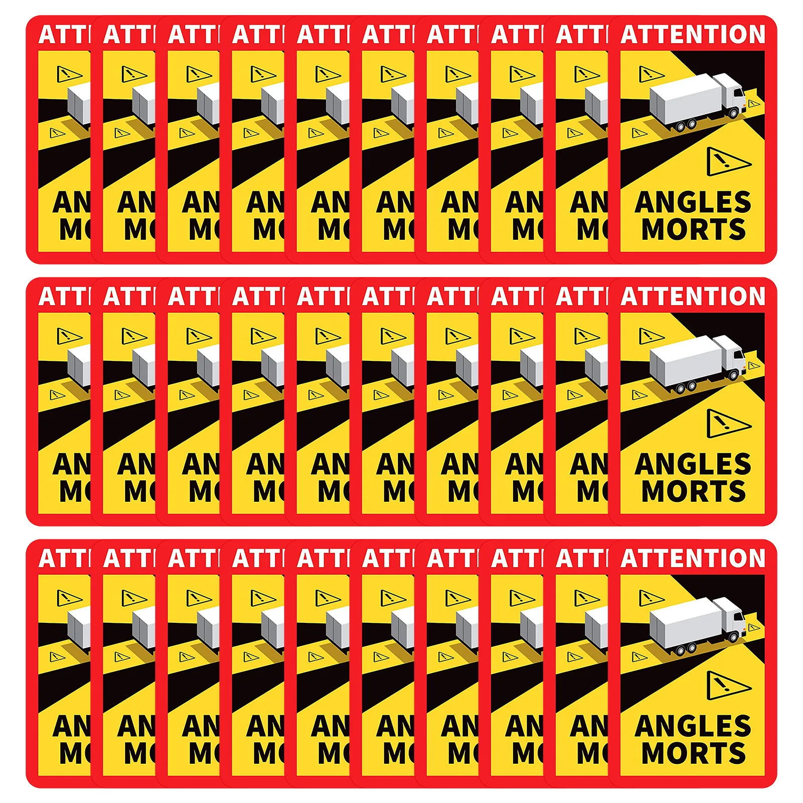 Sticker autocollant Danger Angles Morts BUS - par 3