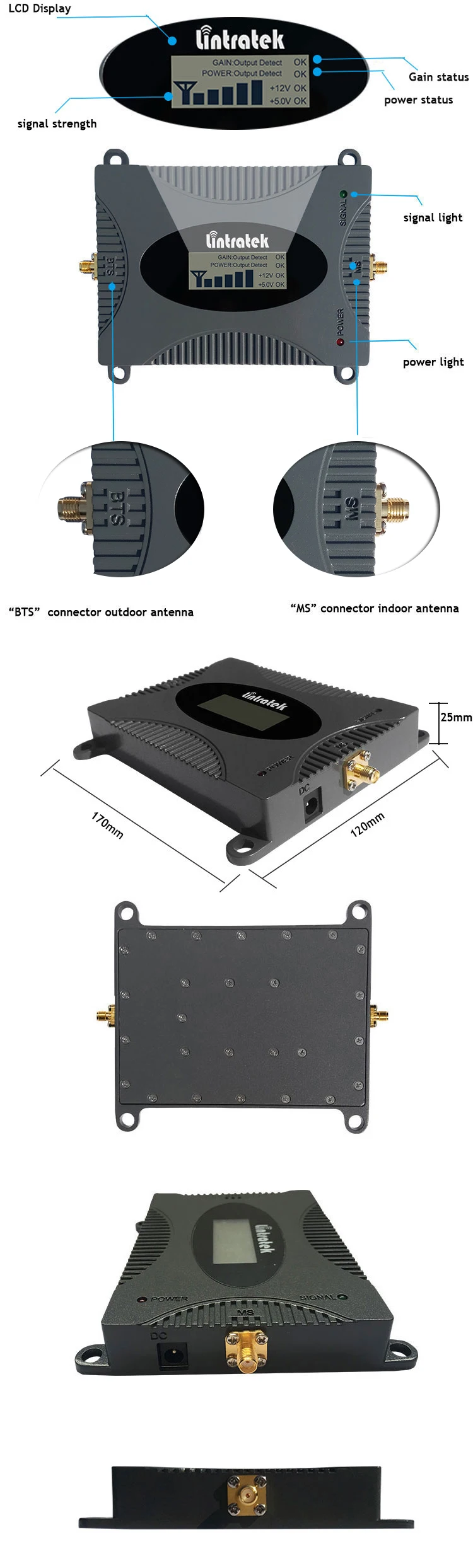 best rak miner antenna Lintratek GSM CDMA 2G 3G 850 Cell Mobile Phone Signal Booster Repeater 850MHZ 1700 1900 4G Cellular Amplifier Antenna 10M Kit communications antennas