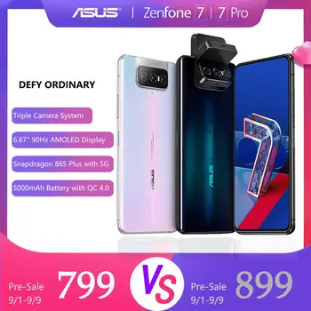 Перейти на Алиэкспресс и купить Смартфон ASUS Zenfone 7 Pro 8 ГБ ОЗУ 256 Гб ПЗУ Snapdragon 865/865Plus 5000 мАч NFC Android Q 90 Гц 5G