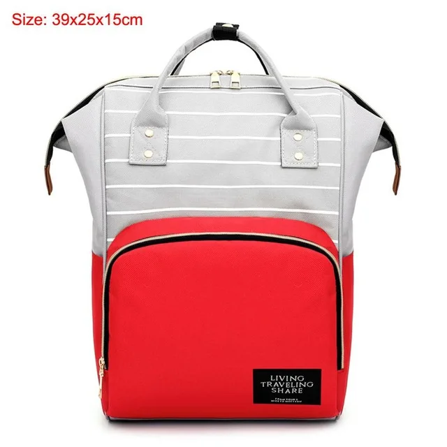 Модная сумка для подгузников для мам, Большая вместительная детская сумка, дорожный рюкзак, дизайнерская сумка для кормления, органайзер для ухода за ребенком - Цвет: Red stripe